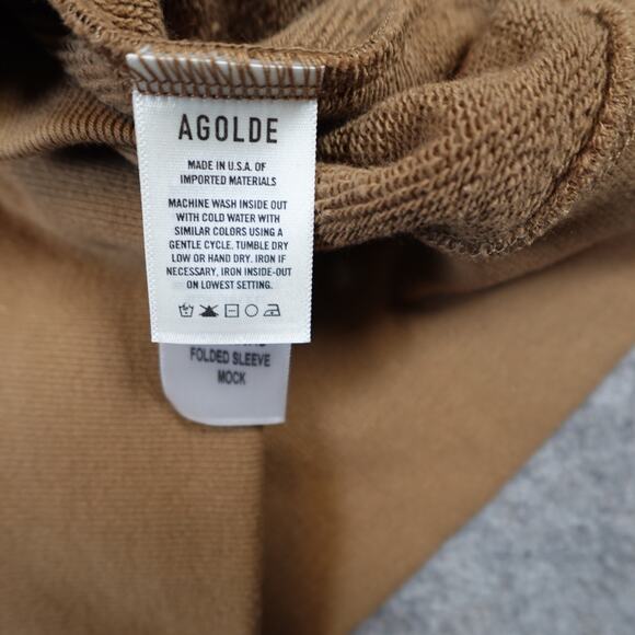 AGOLDE Sweater Womens Extra Small NWT Folded Sleeve Sweatshirt Serpentine Crew - Picture 5 of 11
